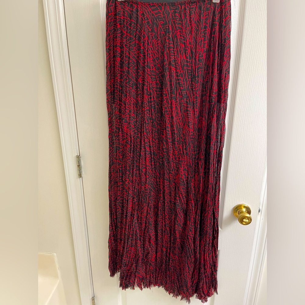 Enza Costa Flowy Sheer Pleated Maxi Dress